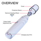 USB Rechargeable Dog Nail Grinder - Quiet Electric Claw Trimmer with 2 Speeds