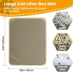 Honeycomb Cat Litter Mat - Double Layer Waterproof & Easy Clean Design