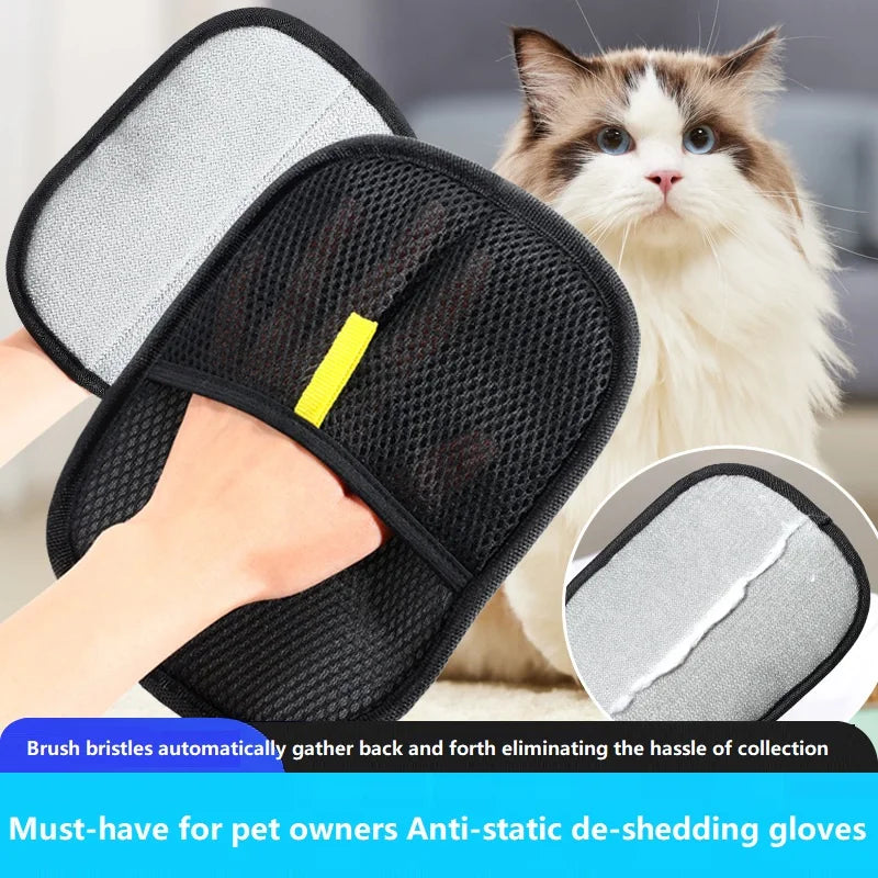 Pet Grooming Gloves - Dual-Sided Deshedding Mitts for Dogs & Cats