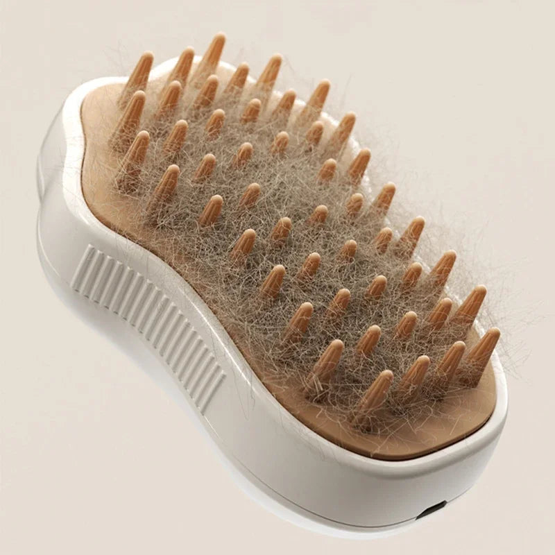 3-in-1 Steamy Pet Brush – Electric Dog & Cat Grooming Comb with Spray
