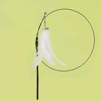 Interactive Cat Feather Toy - Suction Cup Mounted with Replaceable Feathers