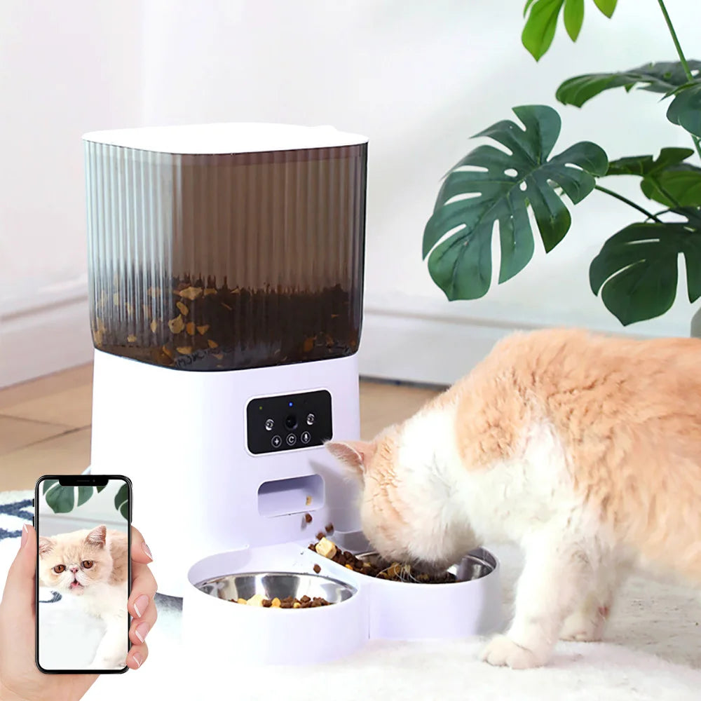 Smart Automatic Pet Feeder 5L – Cat & Dog Feeder with Camera & Voice