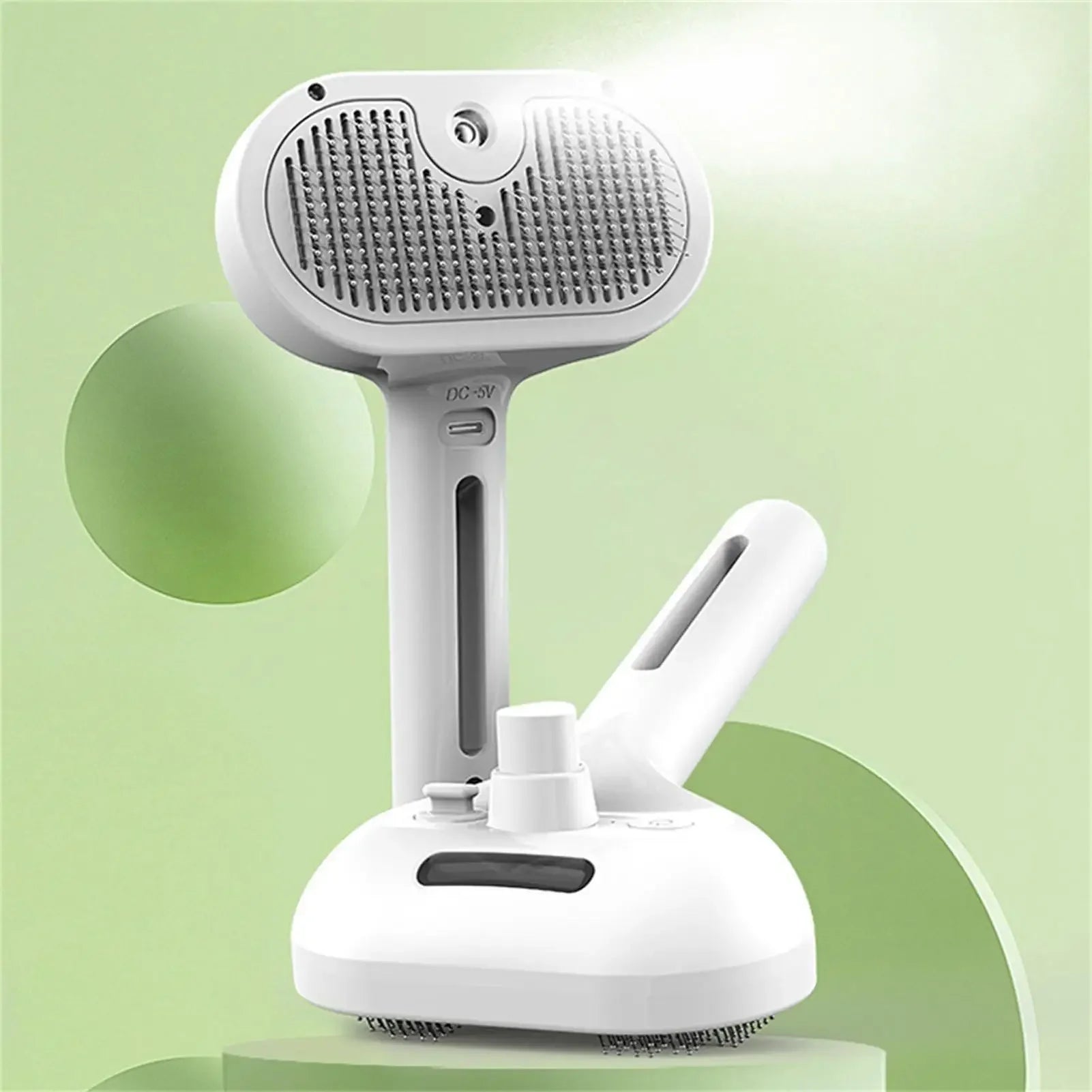 Electric Steamer Brush - 3-in-1 Dog Grooming with Hydration Spray