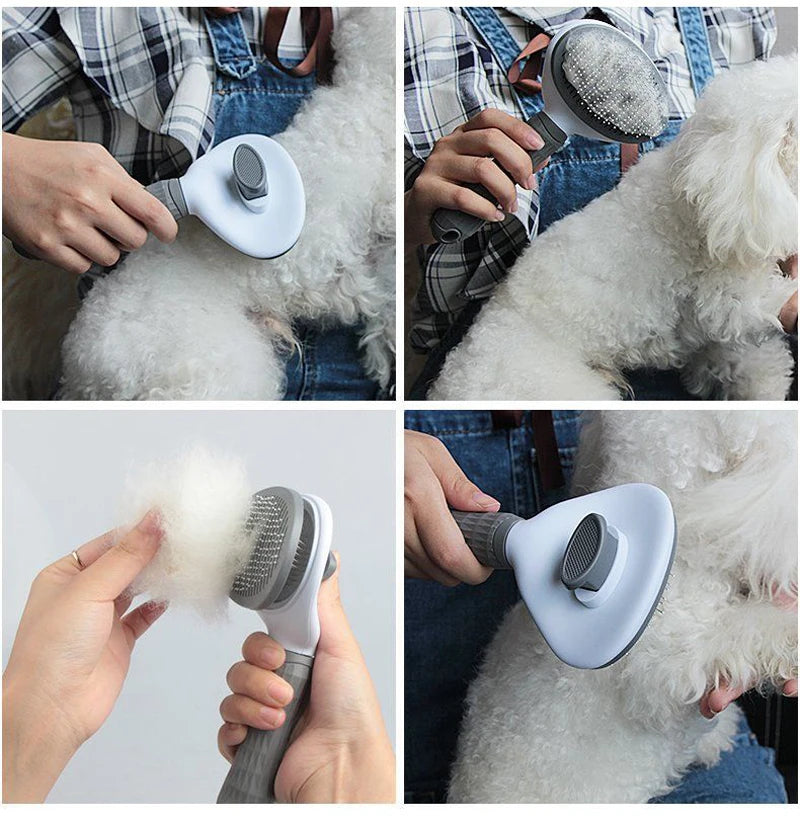 Pet Grooming Brush – Dog & Cat Hair Remover Comb for Long Hair