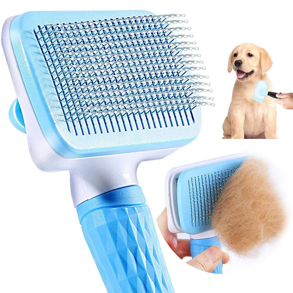 Pet Grooming Brush – Dog & Cat Hair Remover Comb for Long Hair