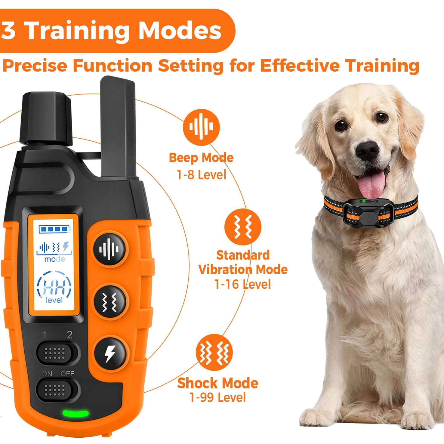 3300FT Dog Training Collar - Long Range Remote for 5-120lb Dogs