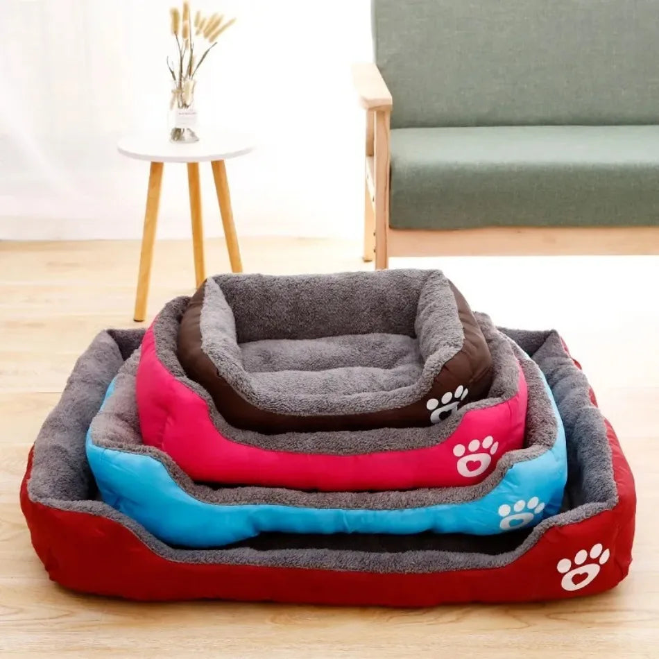 Large Square Pet Bed – Plush Washable Dog & Cat Sofa