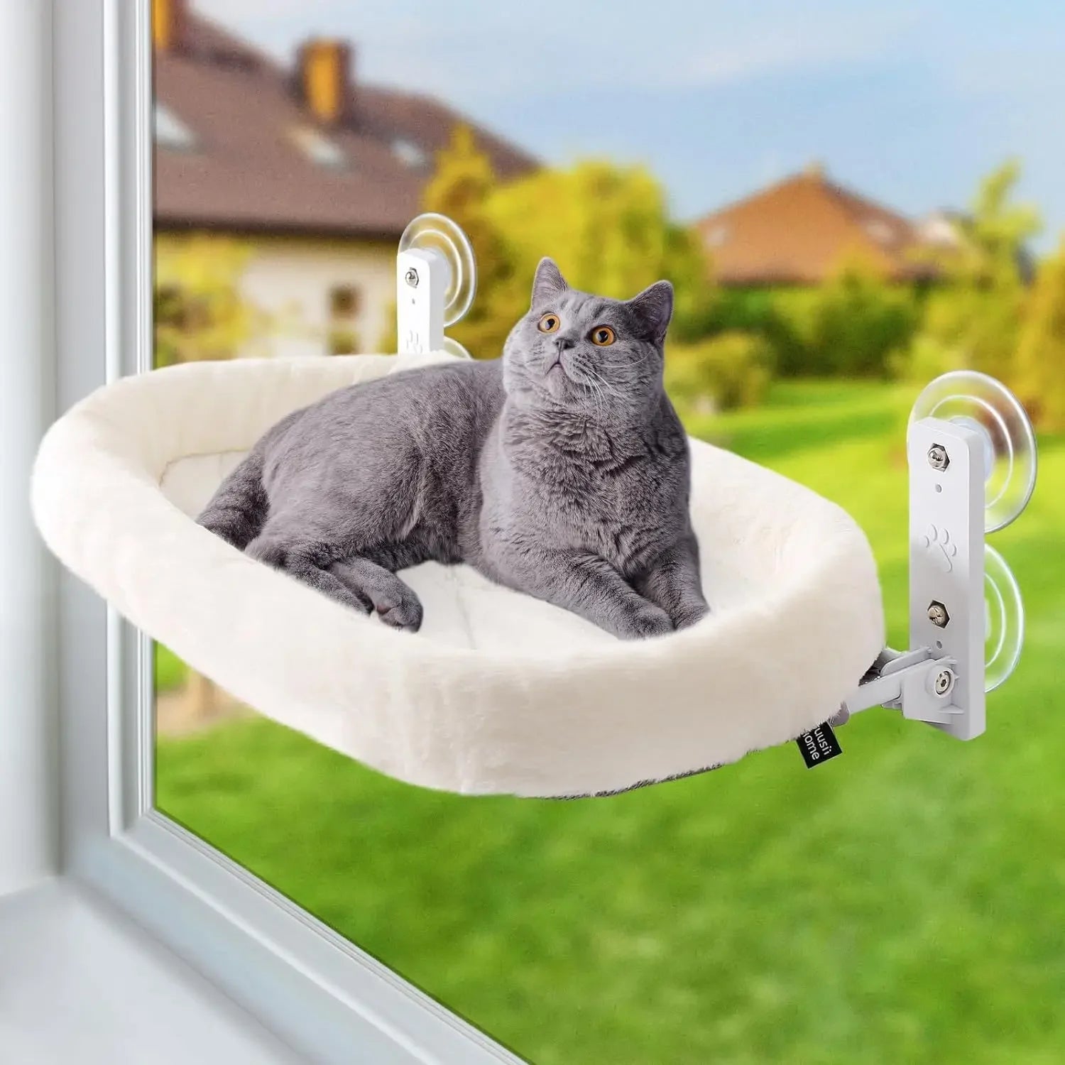 Window Cat Hammock - Suction Cup Mounted Sunbathing Perch