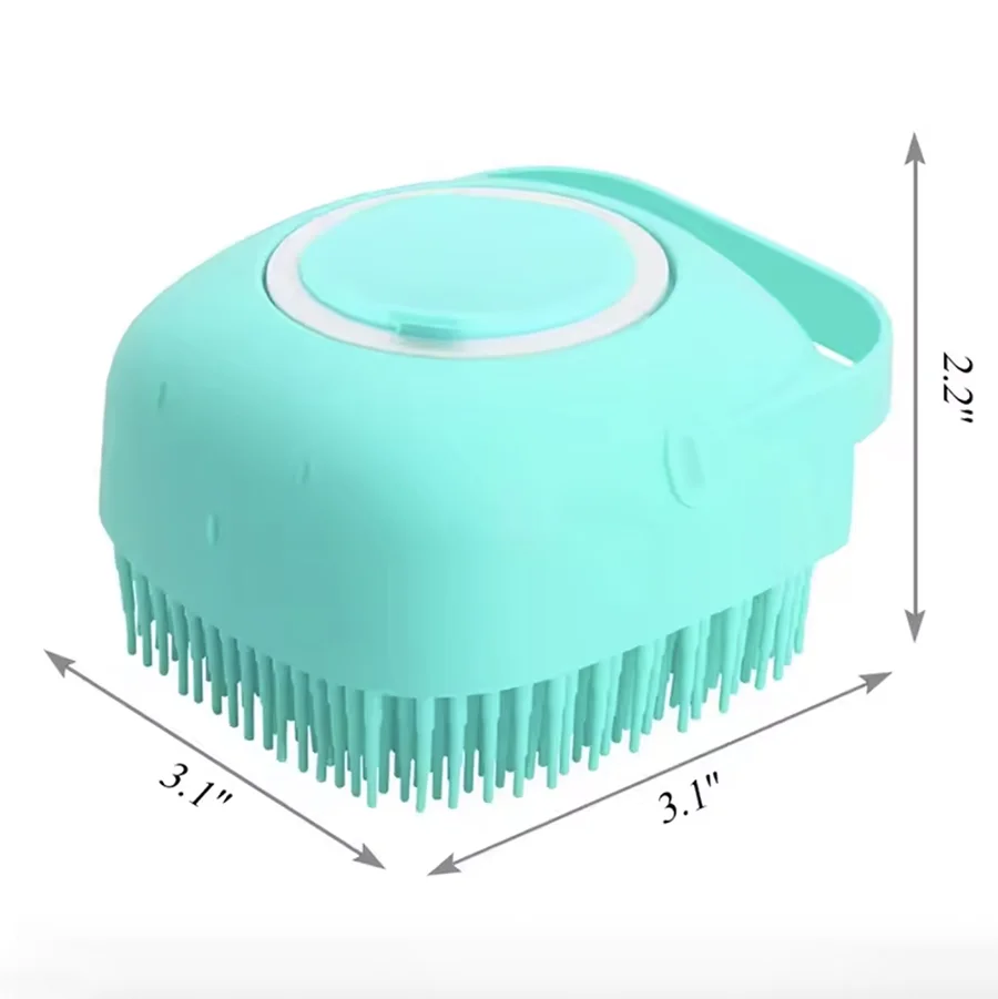 2-in-1 Pet Bath Brush - Silicone Grooming Comb & Shampoo Dispenser