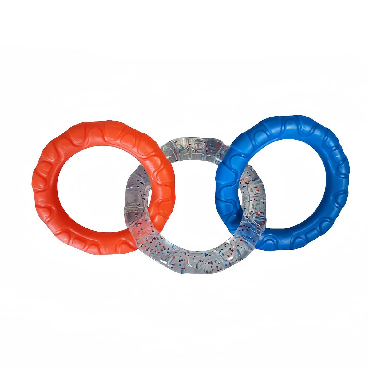 TPR Dog Chew Toy - 3-Ring Tug Toy for Teeth Cleaning & Interactive Play