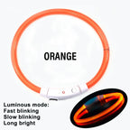 USB Rechargeable LED Dog Collar - 3 Mode Glow Collar for Night Safety