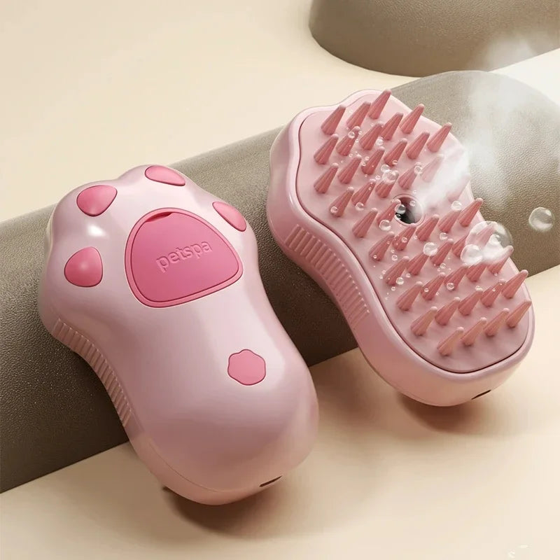 3-in-1 Steamy Pet Brush – Electric Dog & Cat Grooming Comb with Spray