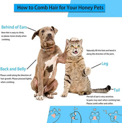 Pet Grooming Brush – Dog & Cat Hair Remover Comb for Long Hair