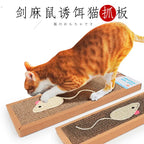 Oval Cat Scratching Board with Catnip - Corrugated Cardboard Scratcher & Bed