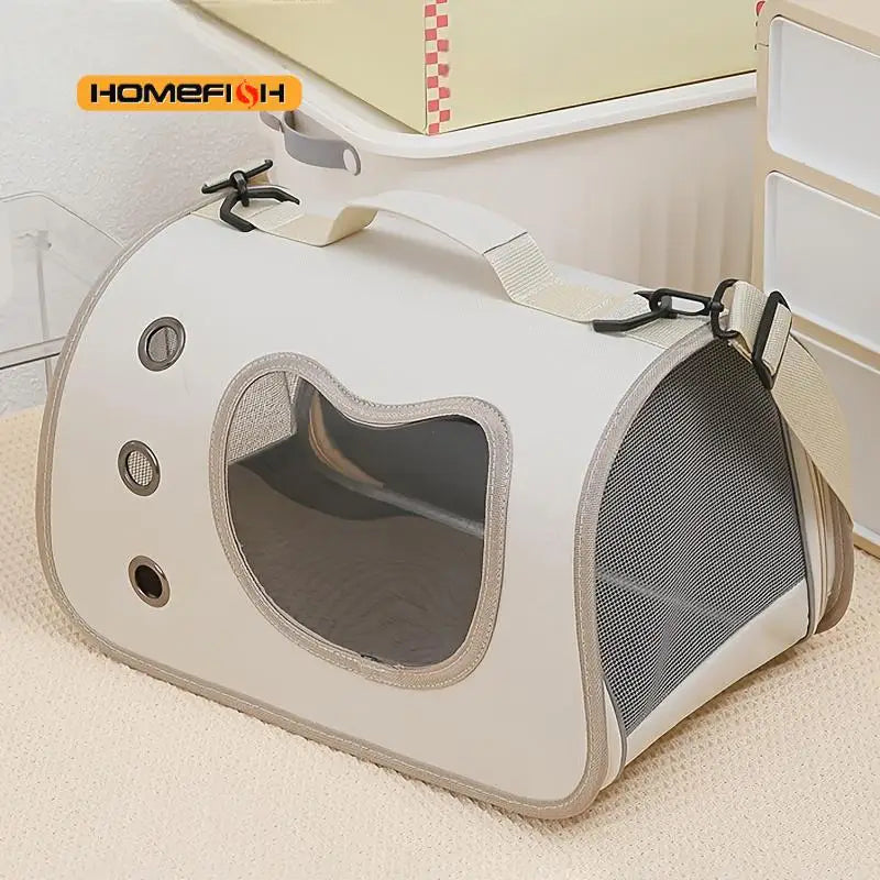 Foldable Pet Carrier Bag - Breathable Shoulder Bag for Small Dogs & Cats