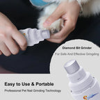 USB Rechargeable Dog Nail Grinder - Quiet Electric Claw Trimmer with 2 Speeds