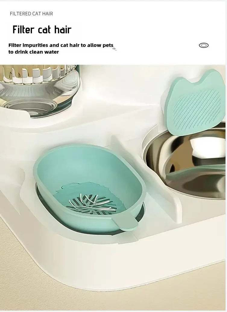 Automatic Pet Feeder & Water Dispenser – Cat & Dog Food Bowl