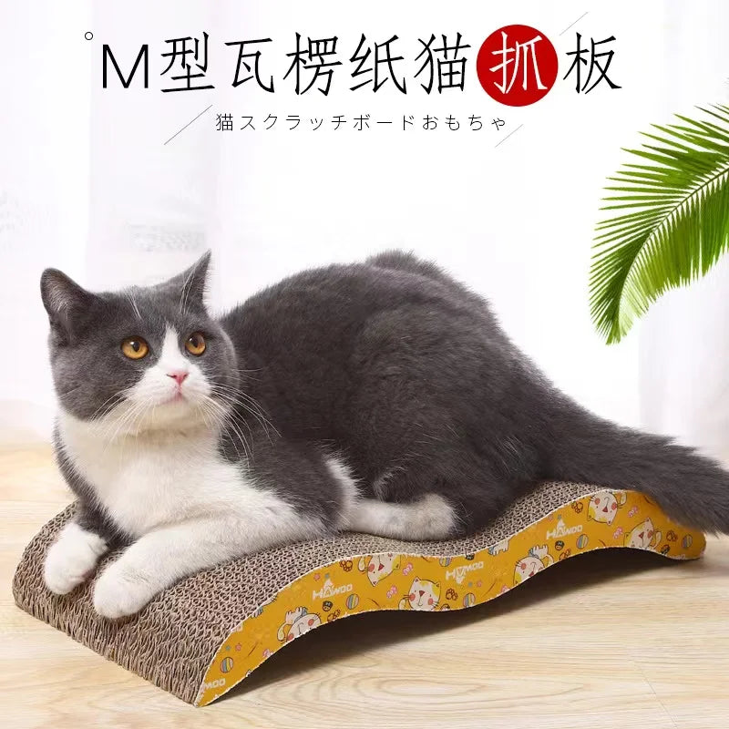Corrugated Cat Scratching Board with Catnip - Multi-Functional Claw Grinding Plate