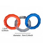 TPR Dog Chew Toy - 3-Ring Tug Toy for Teeth Cleaning & Interactive Play