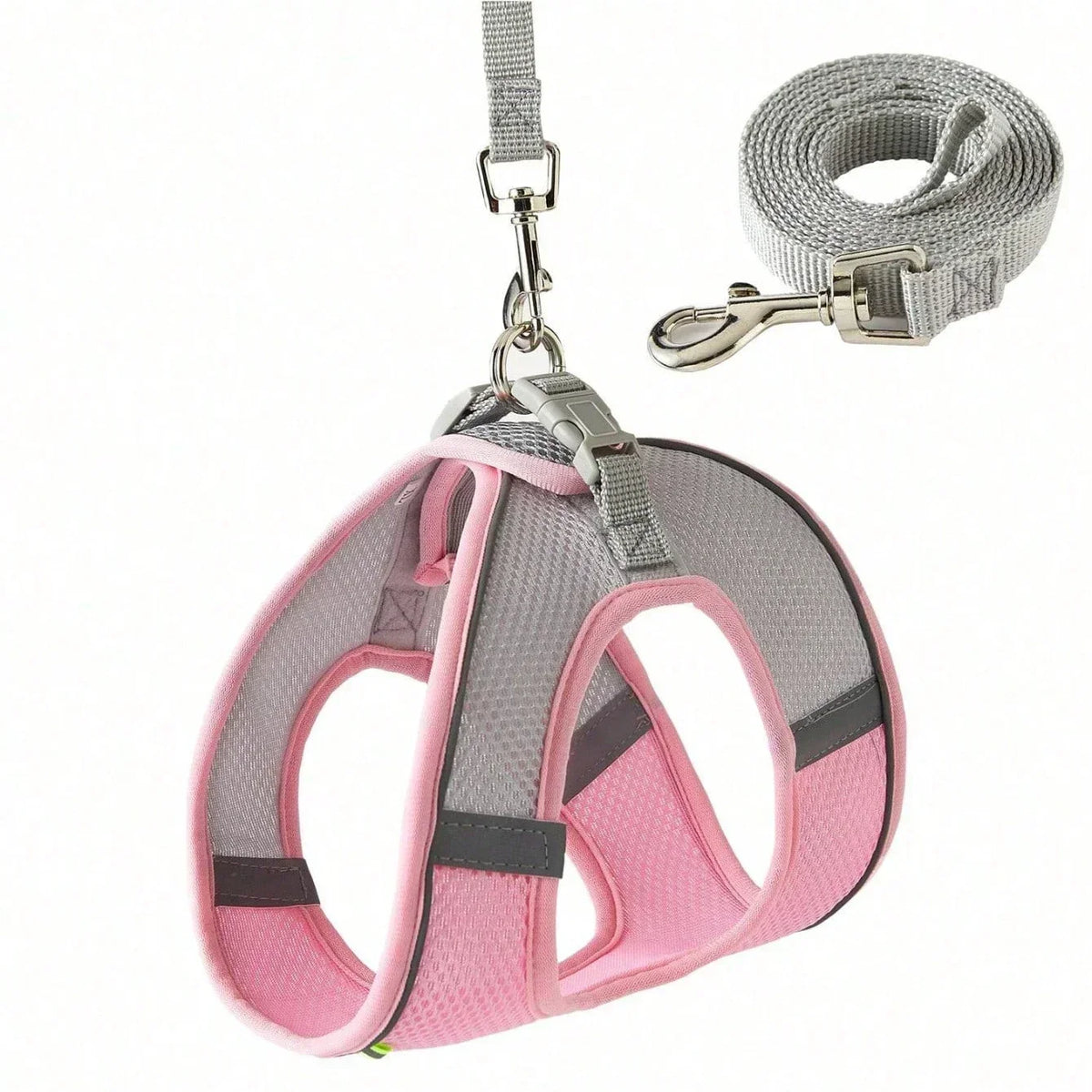 Adjustable Dog & Cat Harness Set – Small Dog Walking Vest with Leash