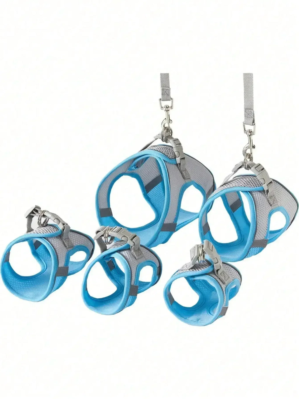 Adjustable Dog & Cat Harness Set – Small Dog Walking Vest with Leash