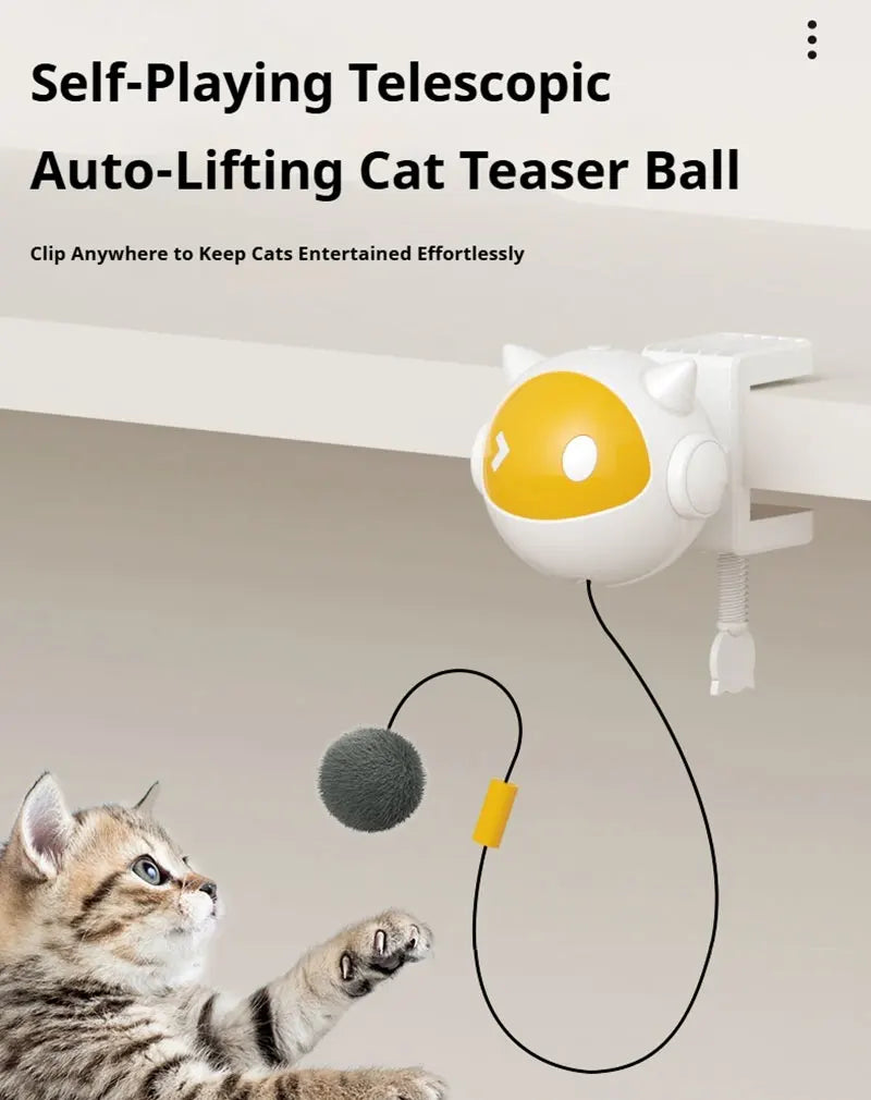 Automatic Lifting Cat Toy - Electric Teaser Ball with Adjustable Clamp