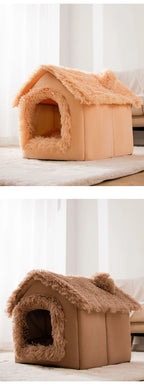 Medium Dog Kennel Bed – Soft Removable Winter Puppy House