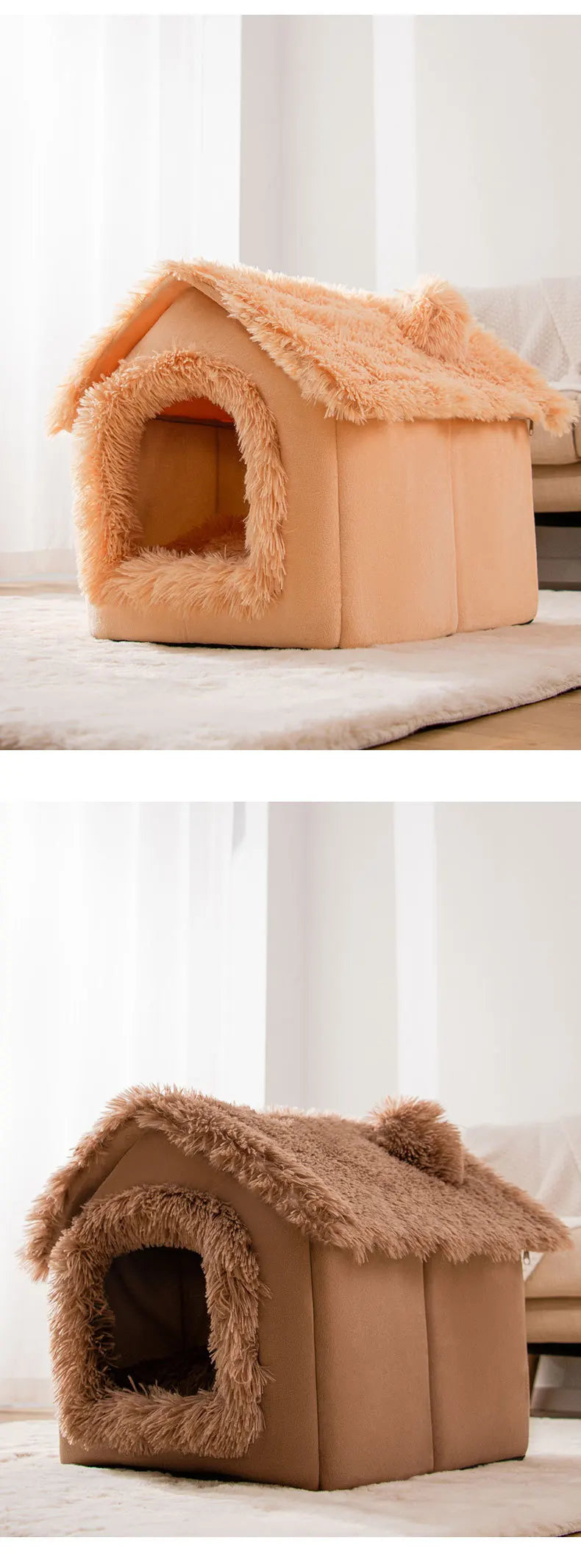 Medium Dog Kennel Bed – Soft Removable Winter Puppy House