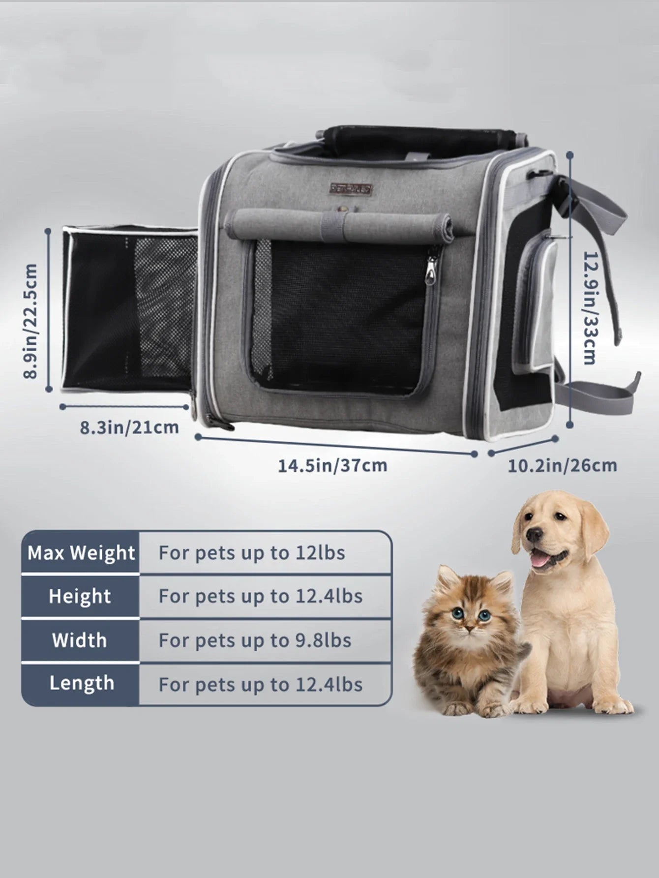 Expandable Pet Bike Basket - Soft-Sided Carrier with 4 Doors