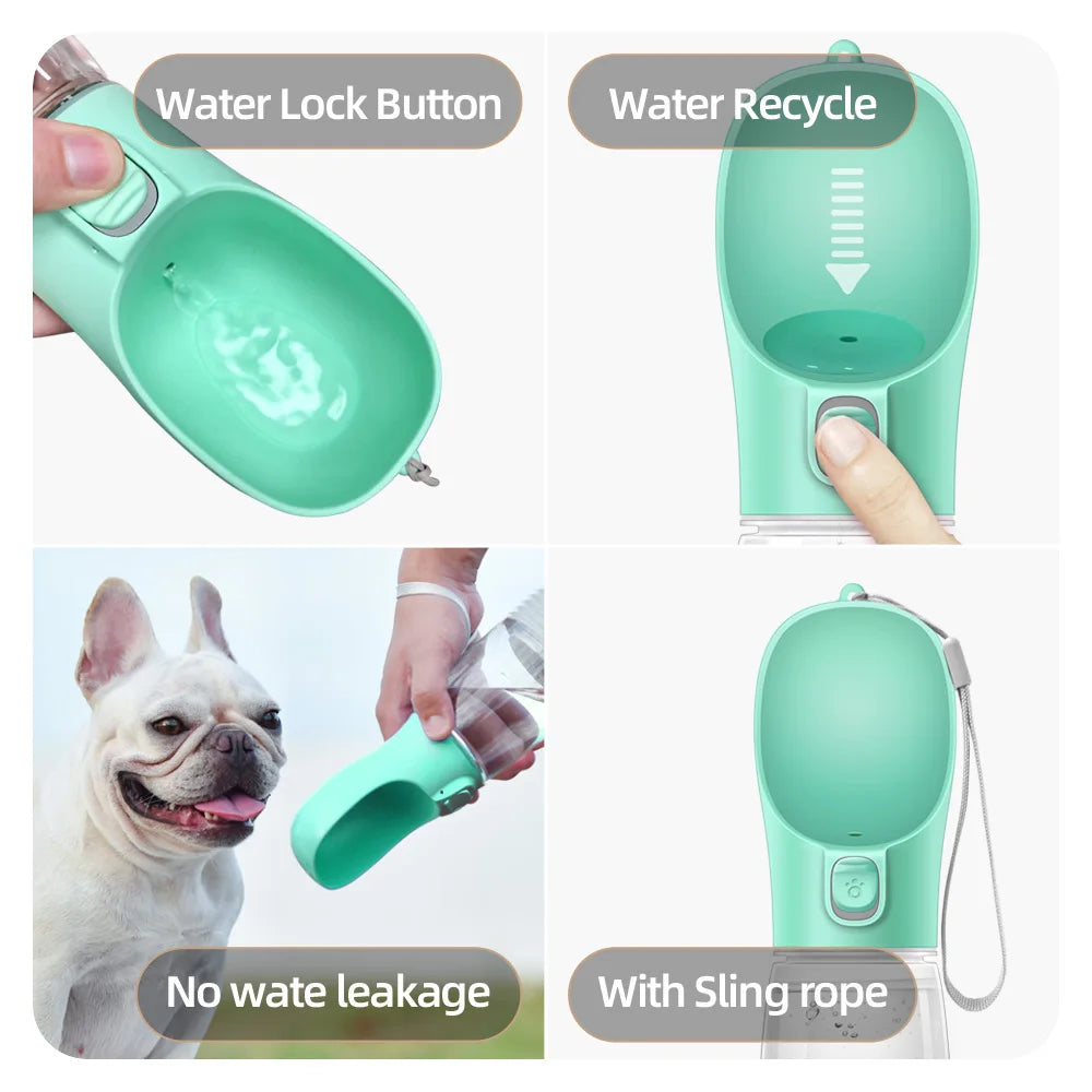 Portable Dog Water Bottle – Outdoor Leakproof Pet Drinking Bowl