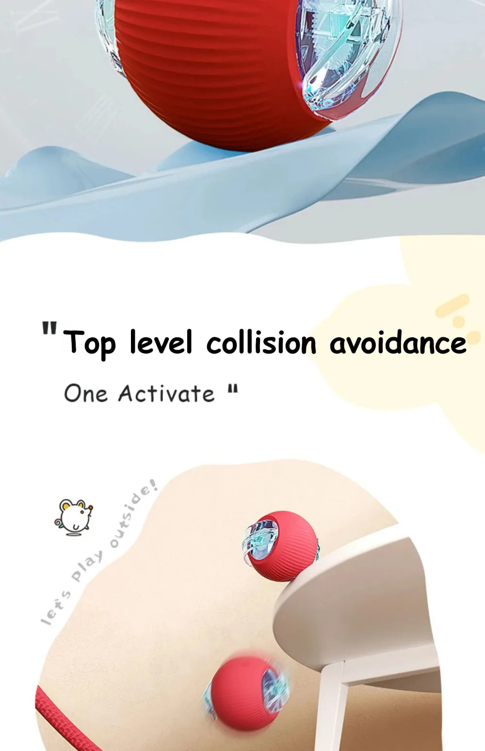 Automatic Cat Ball Toy – Smart Rolling Ball with Faux Tail