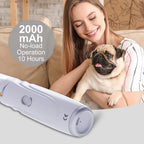 USB Rechargeable Dog Nail Grinder - Quiet Electric Claw Trimmer with 2 Speeds