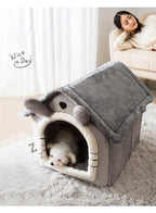 Foldable Dog & Cat House Bed – Warm Pet Nest for Small & Medium Pets