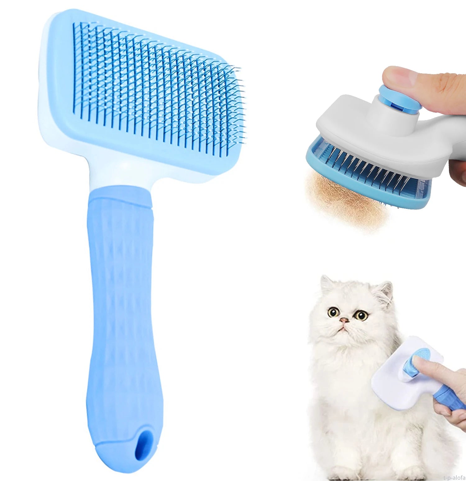 Pet Grooming Brush – Dog & Cat Hair Remover Comb for Long Hair