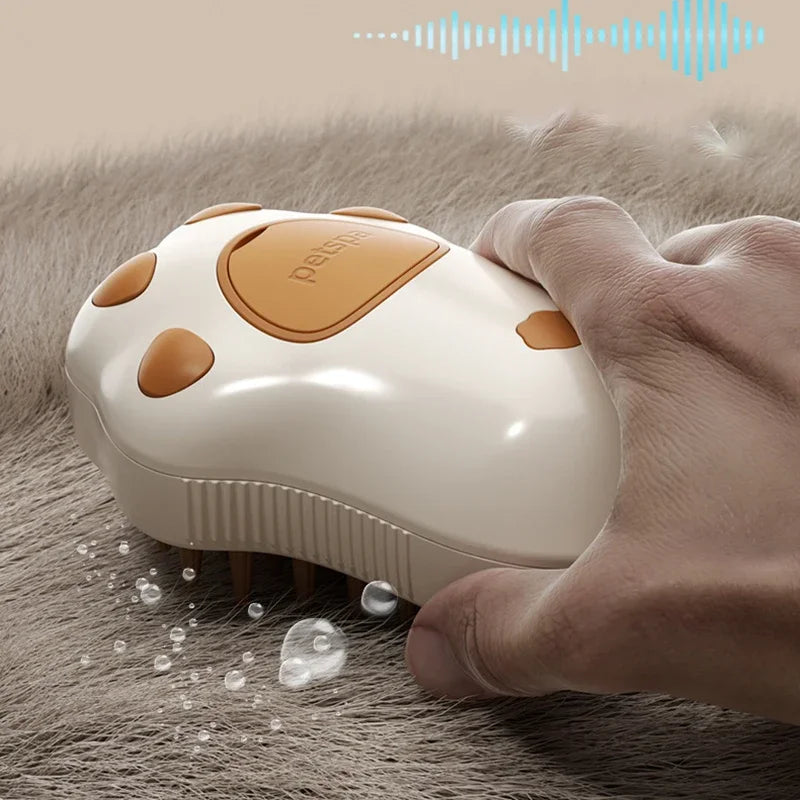 3-in-1 Steamy Pet Brush – Electric Dog & Cat Grooming Comb with Spray