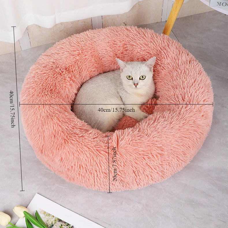 Plush Cat & Dog Nest – Warm Detachable Pet Bed for Winter