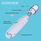 USB Rechargeable Dog Nail Grinder - Quiet Electric Claw Trimmer with 2 Speeds