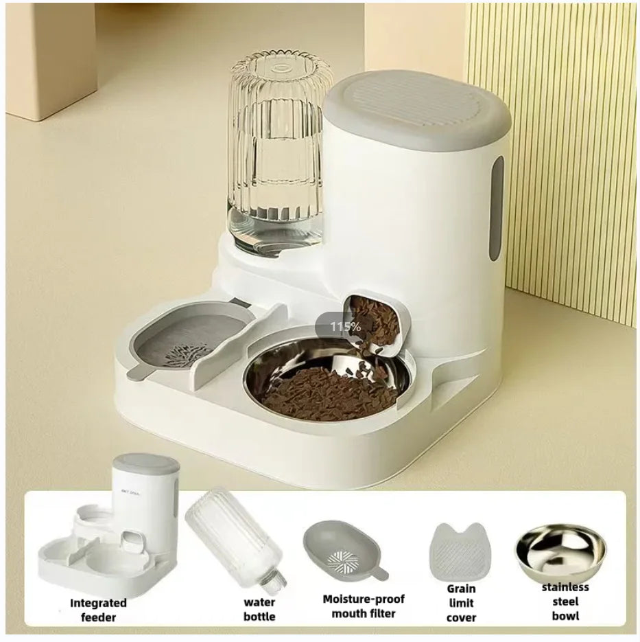Automatic Pet Feeder & Water Dispenser – Cat & Dog Food Bowl
