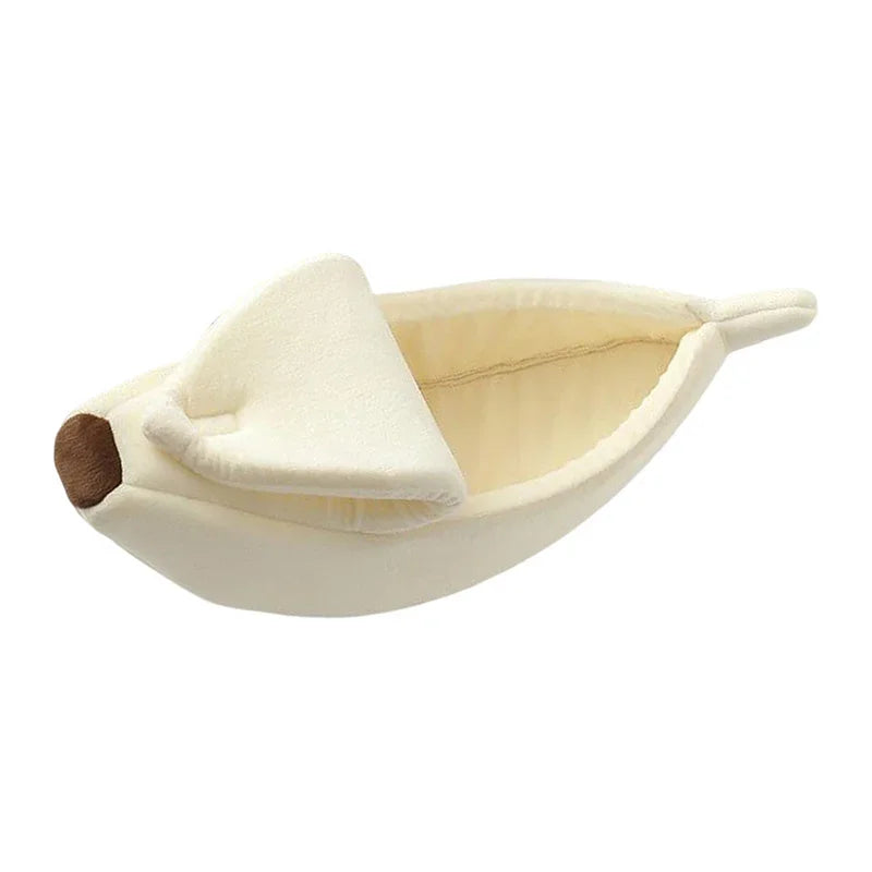 Banana Cat Bed - Cute Fruit-Shaped Pet Bed with Thick Cushion