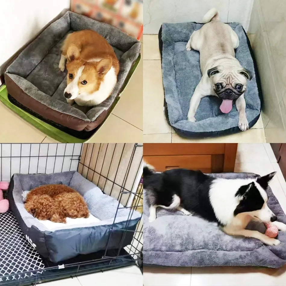 Large Square Pet Bed – Plush Washable Dog & Cat Sofa