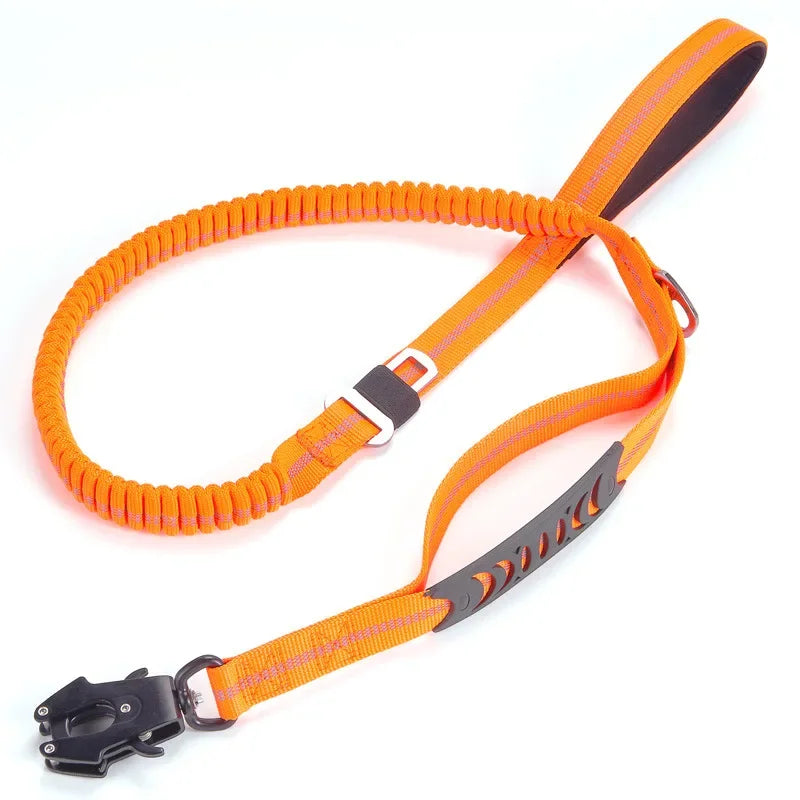Reflective Bungee Dog Leash – Heavy-Duty No-Pull Leash with Seatbelt