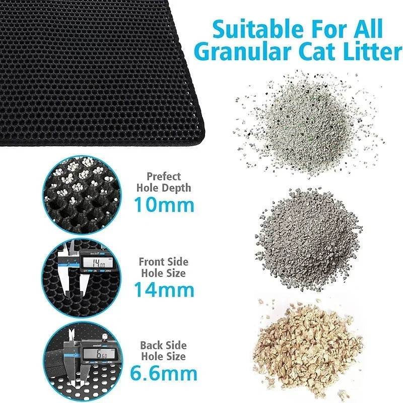 Waterproof Cat Litter Mat – Double Layer Non-Slip Pet Clean Pad