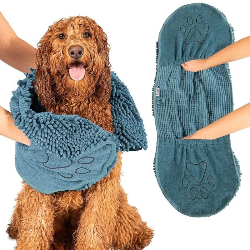 Super Absorbent Pet Bath Towel - Quick-Dry Chenille Dog & Cat Drying Towel