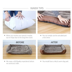 Large Square Pet Bed – Plush Washable Dog & Cat Sofa