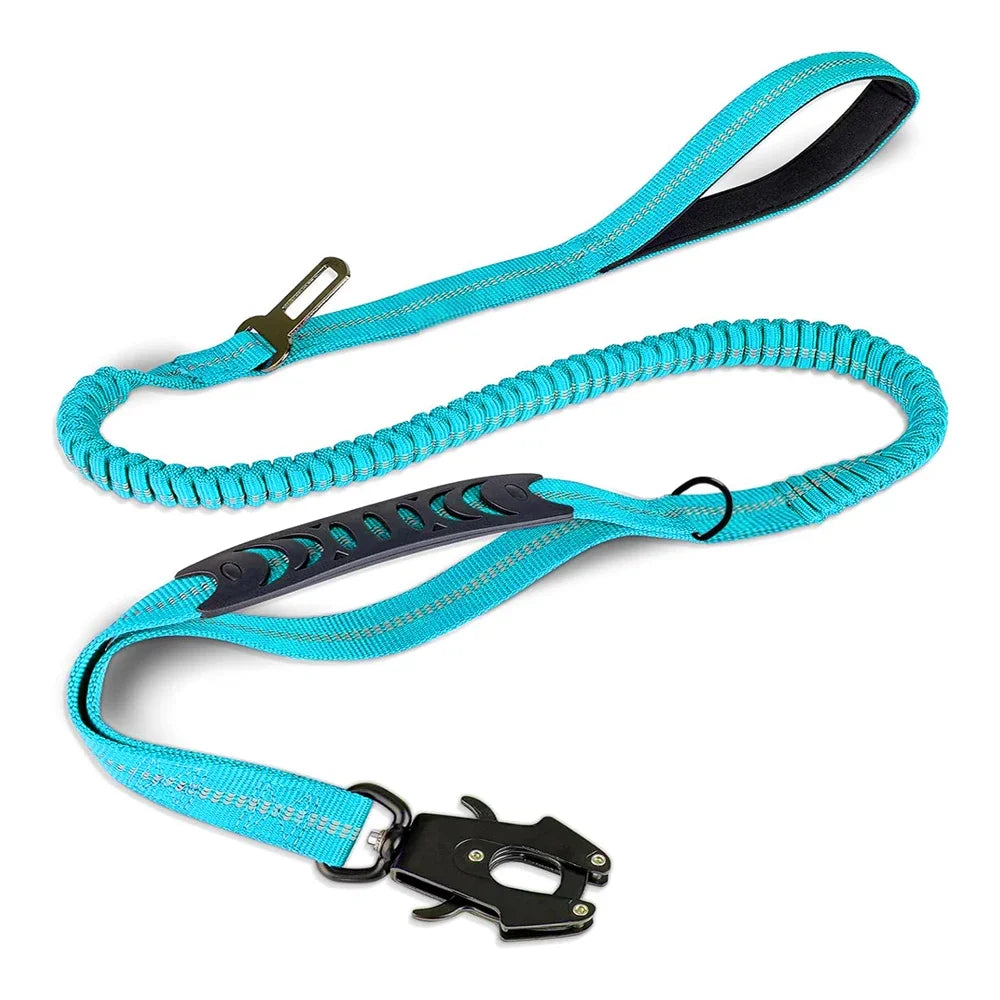 Reflective Bungee Dog Leash – Heavy-Duty No-Pull Leash with Seatbelt