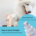 USB Rechargeable Dog Nail Grinder - Quiet Electric Claw Trimmer with 2 Speeds