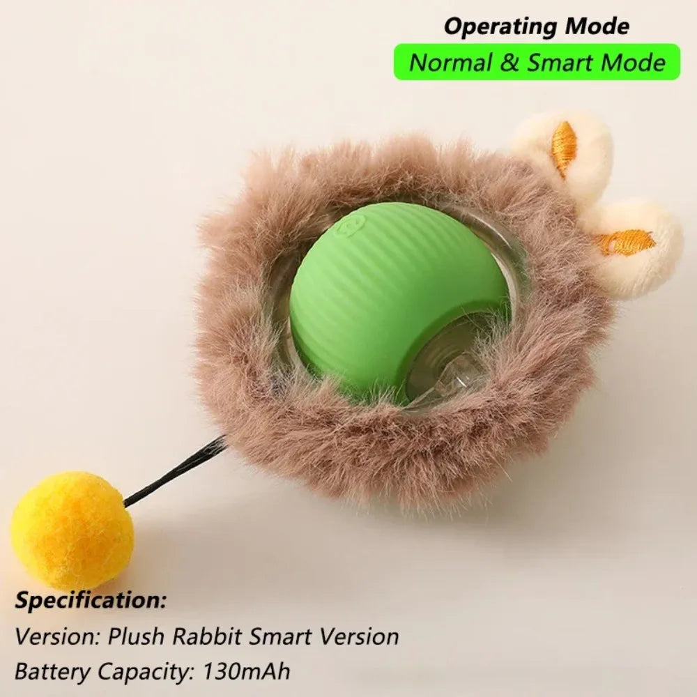 Automatic Cat Ball Toy – Smart Rolling Ball with Faux Tail