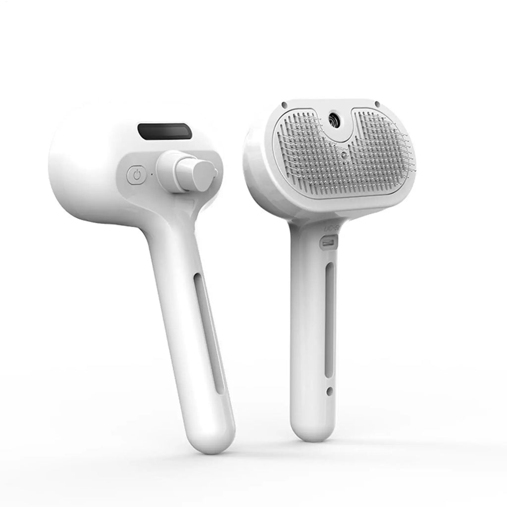 Electric Steamer Brush - 3-in-1 Dog Grooming with Hydration Spray