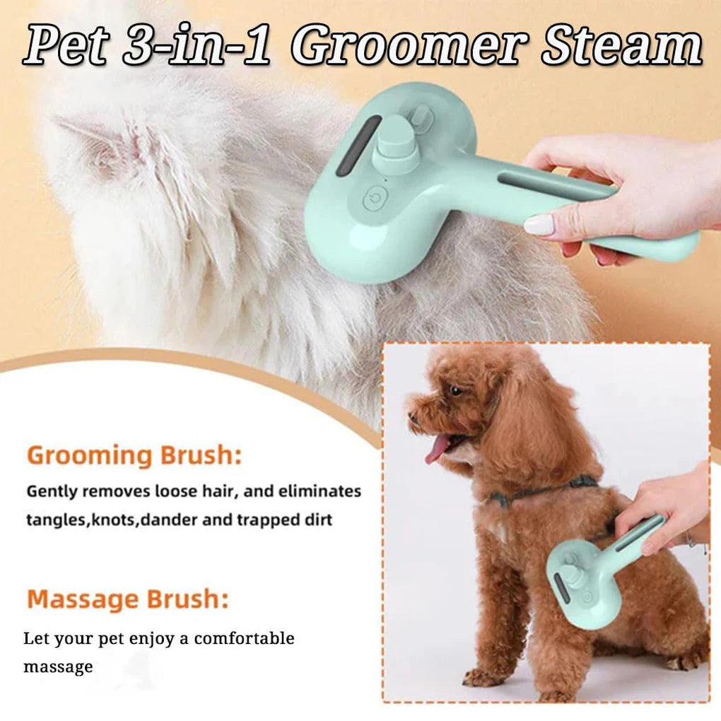 Steam Spray Dog Grooming Brush – Luxury Pet Hair Remover