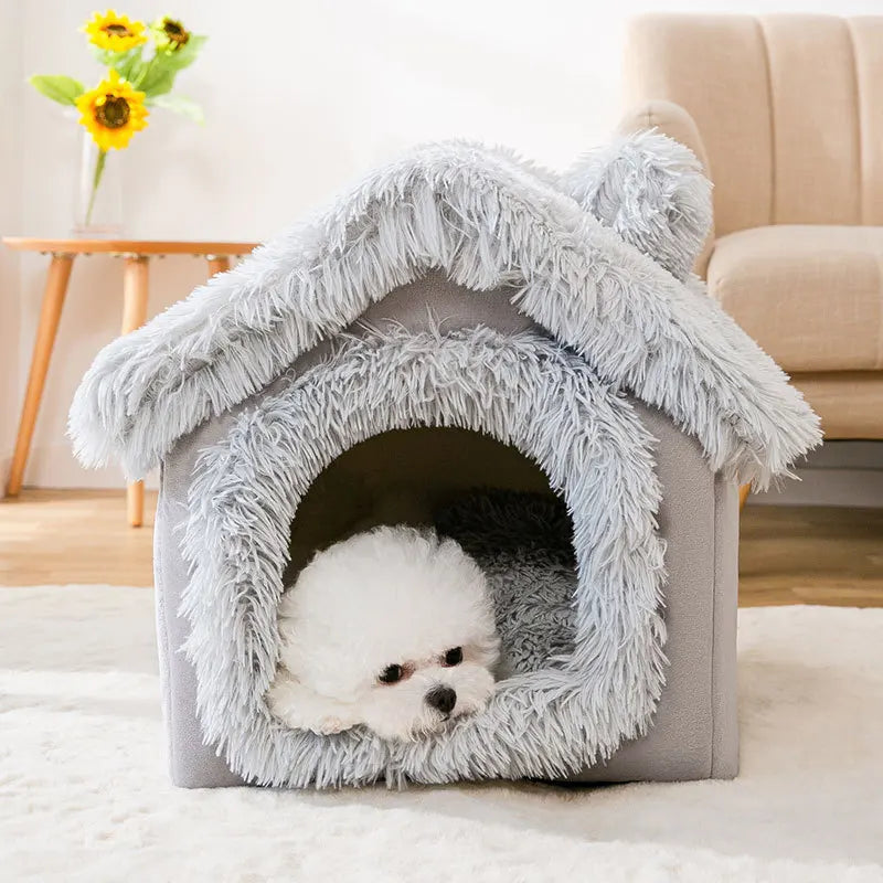 Medium Dog Kennel Bed – Soft Removable Winter Puppy House